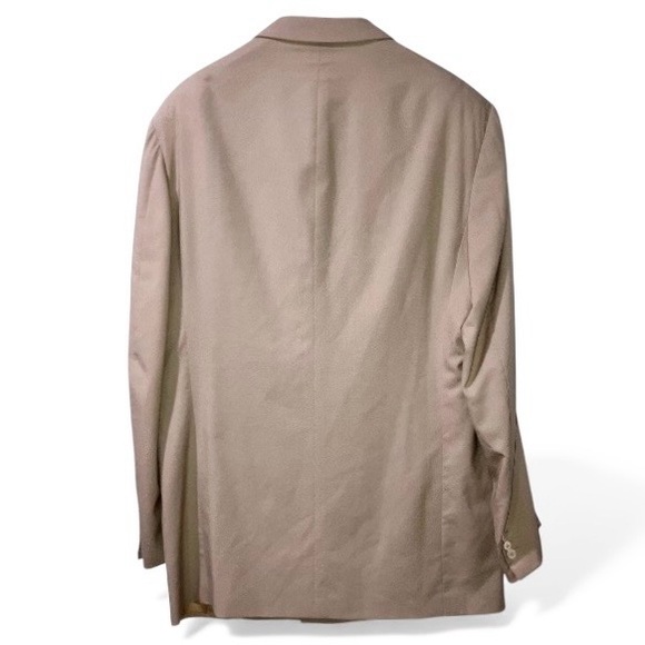 Brioni Mens Sport Coat Suit Jacket Blazer Double Breasted 100% Wool Tan 46 VTG - Picture 2 of 12